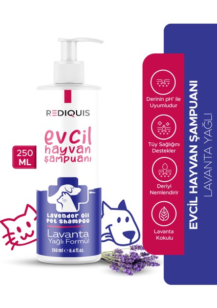 Lavanta Yağlı Kedi, Köpek ve Evcil Hayvan Şampuanı 250 ml