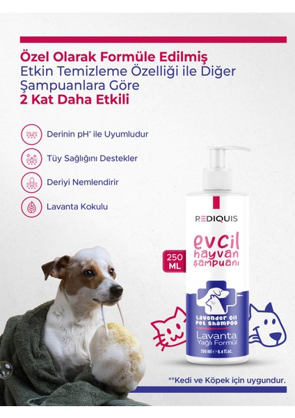 Lavanta Yağlı Kedi, Köpek ve Evcil Hayvan Şampuanı 250 ml