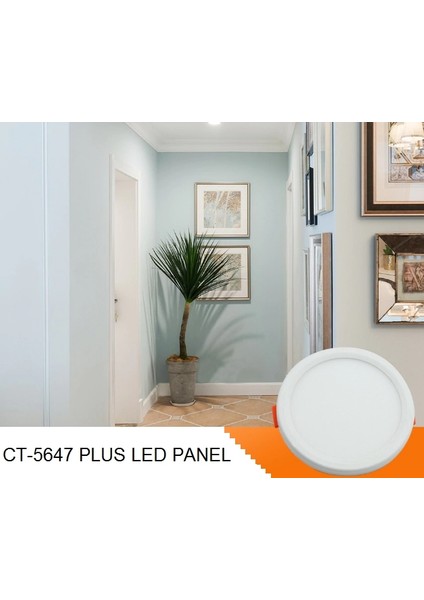 CT-5647 15 Watt Sıva Üstü Yuvarlak Plus Slim Ayarlanabilir LED Panel Beyaz Işık 5 Adet fırsatları