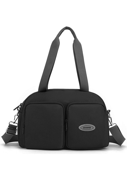Tek Omuzlu Crossbody Büyük Kapasiteli Rahat Koreli Kadın Saf Renk Tote El Çantası (Yurt Dışından)