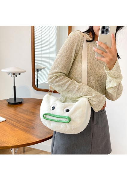 Kadın Peluş Sosis Ağız Peluş Bebek Sevimli Sevimli Sevimli Sevimli Karikatür Cep Telefonu Omuz Messenger Çantası (Yurt Dışından)