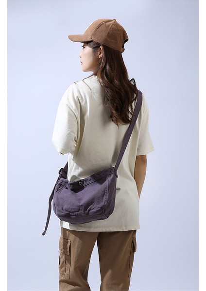 Büyük Kapasiteli Yaz Premium Tembel Rüzgar Retro Niş Crossbody Büyük Kapasiteli Banliyö Tuval Çantası (Yurt Dışından) modelleri