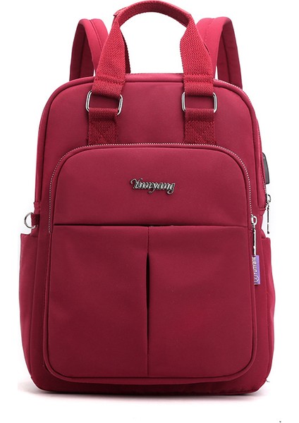 Rahat Sırt Kadın USB Şarj Sırt Bilgisayar Büyük Kapasiteli Akademi Tarzı Seyahat Sırt Bags Çantası (Yurt Dışından)