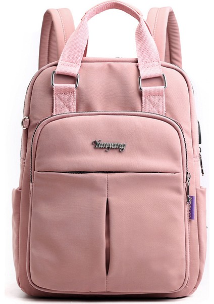 Rahat Sırt Kadın USB Şarj Sırt Bilgisayar Büyük Kapasiteli Akademi Tarzı Seyahat Sırt Bags Çantası (Yurt Dışından)