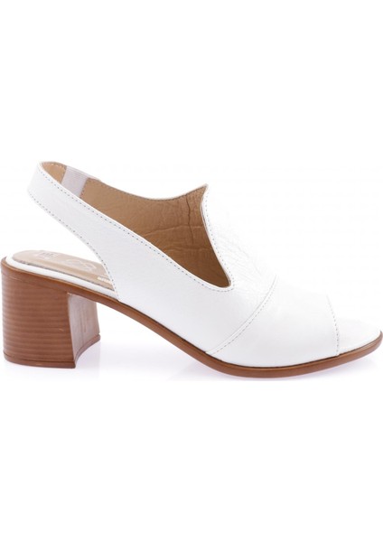 057 Kadın Lastik Detayli Topuklu Sandalet