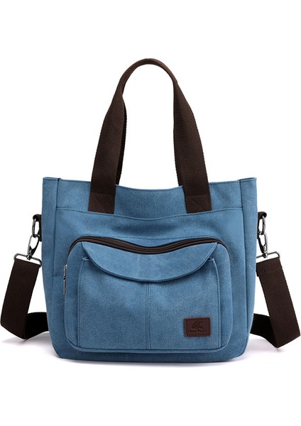 Tek Omuz Çapraz Omuz Büyük Kanvas Retro Büyük Kapasiteli Kadın Tote Büyük Moda Kadın Gelgit Çantası (Yurt Dışından)