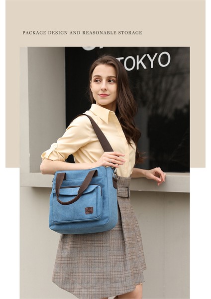 Tek Omuz Çapraz Omuz Büyük Kanvas Retro Büyük Kapasiteli Kadın Tote Büyük Moda Kadın Gelgit Çantası (Yurt Dışından) modelleri