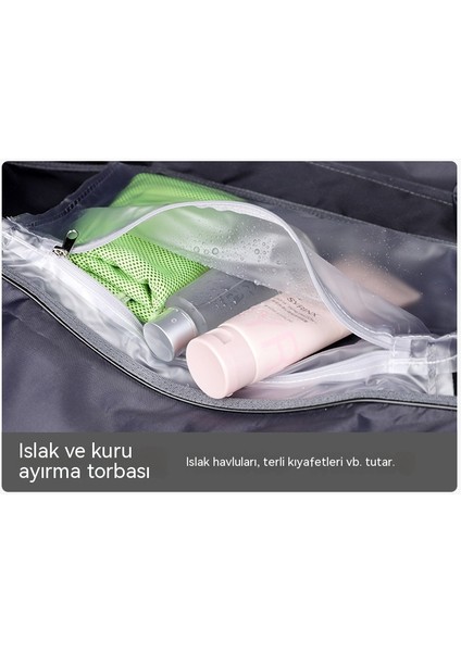 Kuru Islak Ayırma Seyahat Büyük Kapasiteli Düz Renk Su Geçirmez Yüzme Spor Spor Çantası (Yurt Dışından) indirimleri