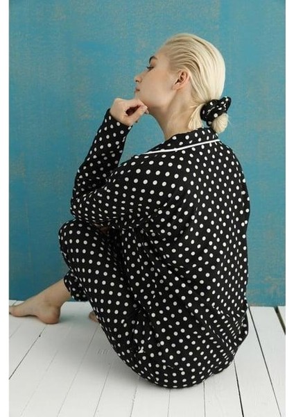 Kadın Süet Boydan Düğmeli Pijama Takımı - 5660-15 fiyatları