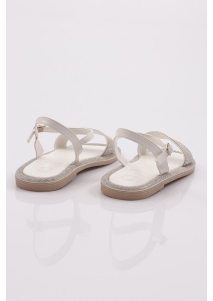 3051 Kadın Düz Taban Taşli Sandalet