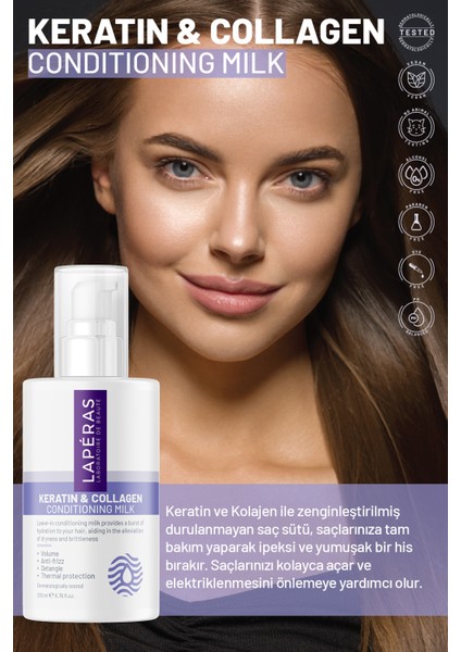 Besleyici Canlandırıcı ve Koruyucu Keratin & Collagen Saç Bakım Sütü 200 ml