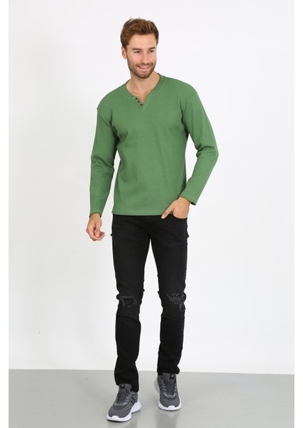 5524 Yeni Sezon V Kesim Düğmeli Kaşkorse Kazak