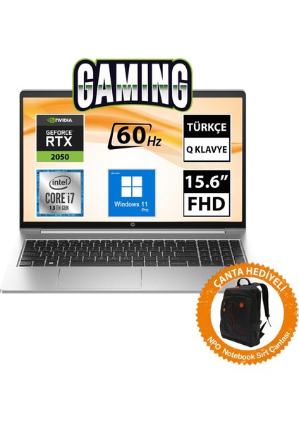 Hp Probook 450 G10 816A5EA08 I7-1355U 32GB 512SSD RTX2050 15.6" Fullhd W11P Taşınabilir BILGISAYAR-CNT009