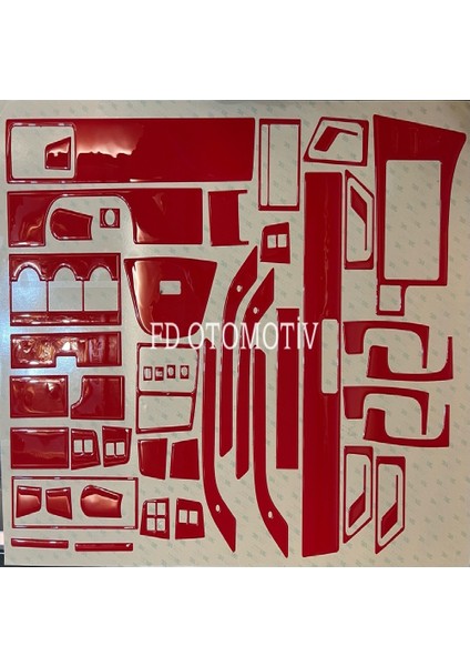 FD Otomotiv Fıat Tempra Tipo Full Set Kırmızı Renk Torpido Konsol Maun Kaplama