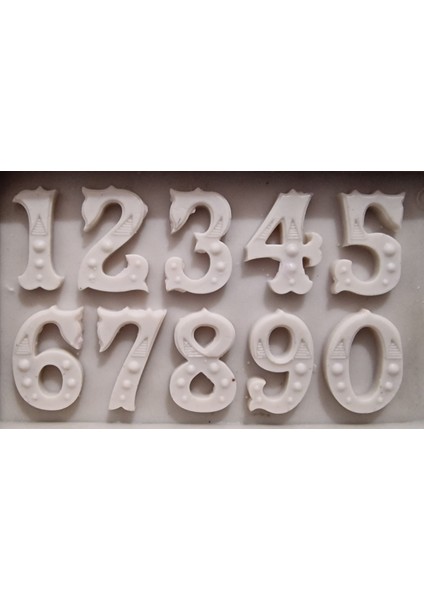 Noktalı Western Rakam Sayılar Silikon Kalıp K-1155