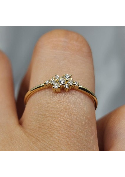 Minimal Altın Yüzük - 14 Ayar Altın Zirkon Taşlı Minimal Yüzük - Hediyelik Altın Yüzük indirimleri