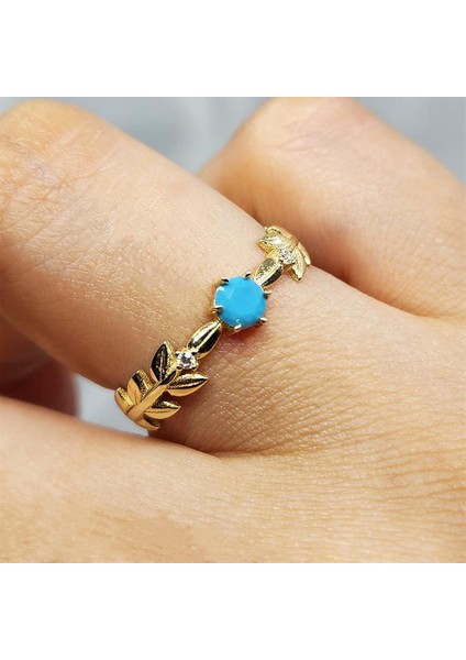 Altın Yüzük - Başak Tasarım Firuze Taşlı Tek Taş Fantezi 14 Ayar Altın Yüzük fırsatları