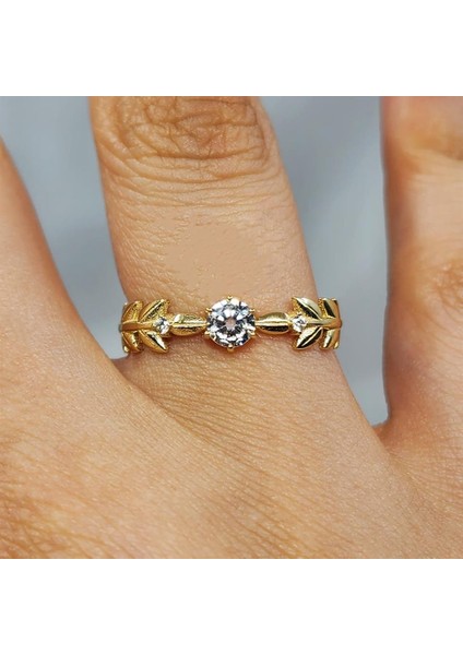 Altın Yüzük - Başak Tasarım Signity Swaroski (Zirkon) Taşlı Tek Taş Fantezi 14 Ayar Altın Yüzük fiyatları