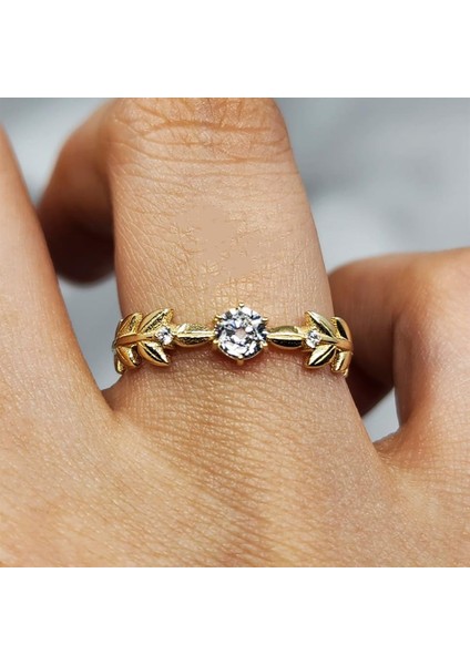 Altın Yüzük - Başak Tasarım Signity Swaroski (Zirkon) Taşlı Tek Taş Fantezi 14 Ayar Altın Yüzük modelleri