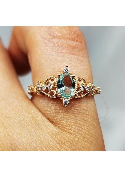 Evlilik Teklifi Yüzük - 14 Ayar Altın 0.50 Karat Topaz Taşlı Rose Evlilik Teklifi Yüzüğü