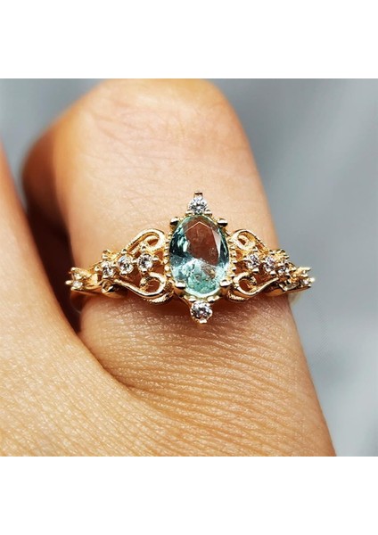 Evlilik Teklifi Yüzük - 14 Ayar Altın 0.50 Karat Topaz Taşlı Rose Evlilik Teklifi Yüzüğü modelleri