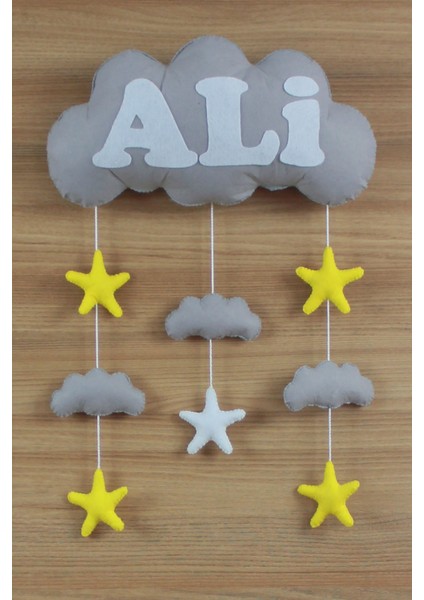 Ali Isimli Bulutlu Bebek Kapı Süsü