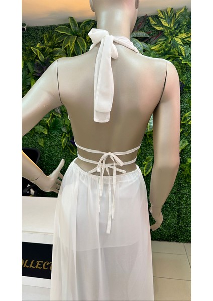 Kadın Beachwear Plaj Astarlı Şifon Kumaş Elbise (Renkli) fırsatları