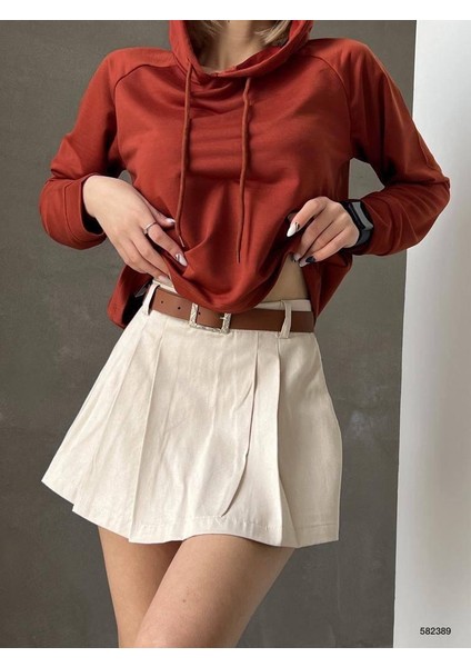 Kadın Kapüşonlu Iki Iplik Kumaş Sweatshirt (Renkli) modelleri