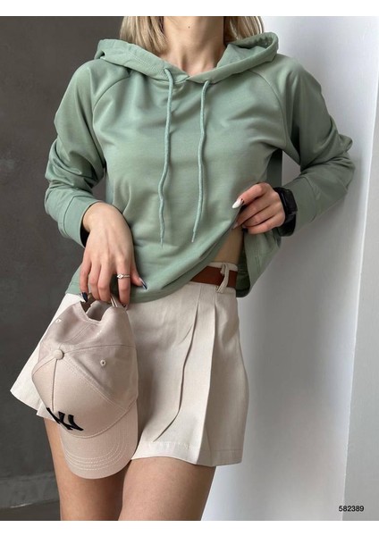 Kadın Kapüşonlu Iki Iplik Kumaş Sweatshirt (Renkli) fiyatları