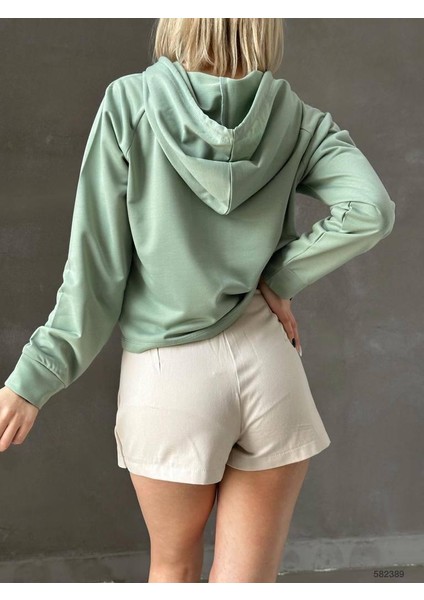 Kadın Kapüşonlu Iki Iplik Kumaş Sweatshirt (Renkli) indirimleri