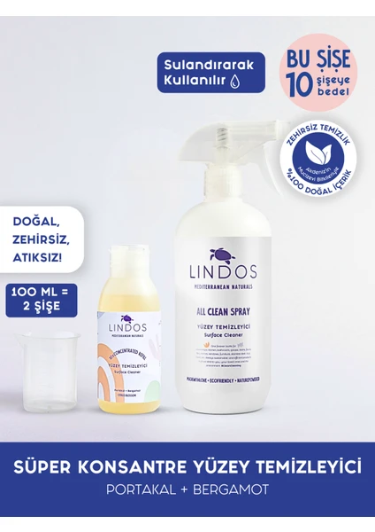 Süper Konsantre Yüzey Temizleyici -  Portakal & Bergamot -100 ml