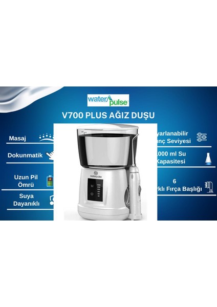 Wp-v700plus-w Water Flosser Profesyonel, Masajlı, 1000ml Diş/protez Bakım Ve Ağız Duşu Beyaz