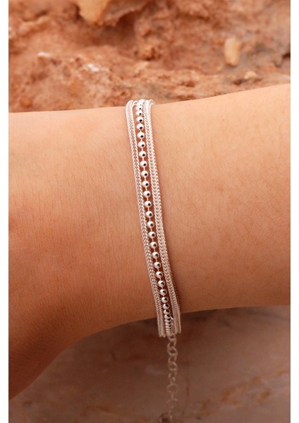 Hasır Elişi Tasarım Gümüş Bileklik 4425 fırsatları