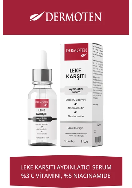 Leke Karşıtı, Aydınlatıcı C Vitaminli Cilt Bakım Serumu 30 ml