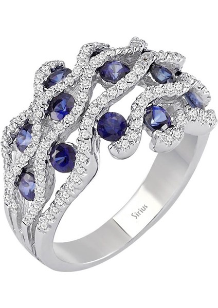 Safir ve Pırlanta Taşlı Yüzük 0404R0305