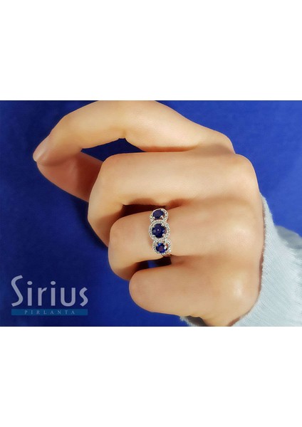 Safir ve Pırlanta Taşlı Tria Yüzük 0404R0306 fırsatları