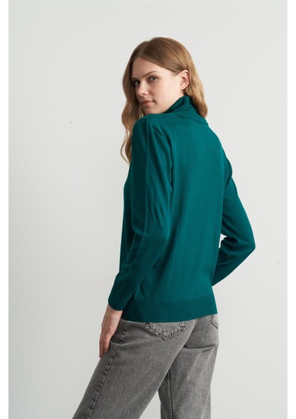 Çetinkaya Miyamira 2276 Kadın Balıkçı Yaka Yeşil Kazak fırsatları