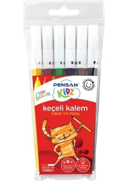 Kidz Keçeli ve Neşeli Kalem 6 Renk 5 Kutu