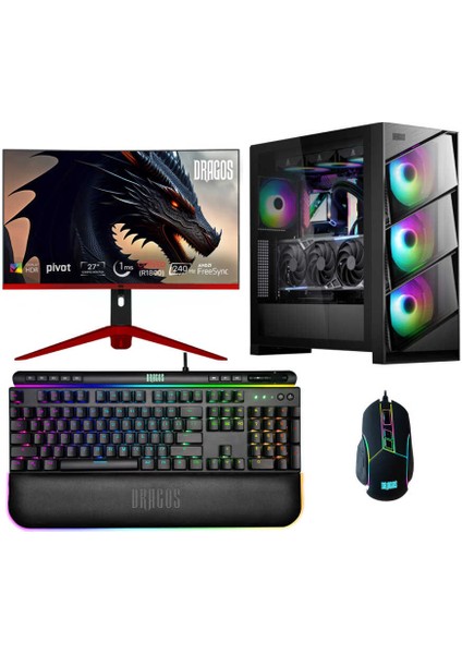 DRX6422 Intel Core I9 14900KF 16GB Ddr5 2tb Nvme 4.0 SSD 12GB RTX4070TI 27 Inç 240Hz Curved Freedos Oyuncu Bilgisayarı