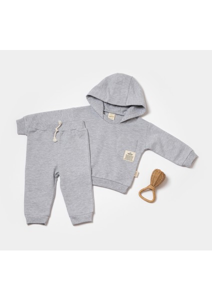 Babycosy Organik Kapüşonlu Sweatshirt & Pantolon Seti