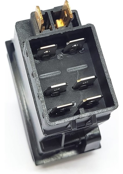 Universal Şaft Yukarı Aşağı Düğmesi Anahtarı 6 Pin Rocker Switch Buton - Ampullü 12V