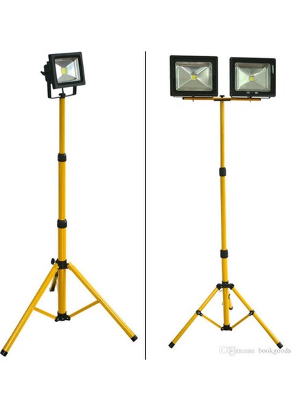 AYT Çözüm Tripod Projektör Ayağı 2 Adet 50 W Projektörlü Ayarlanabilir Şantiye Aydınlatması Ayaklı Projektör Seyyar Projektör