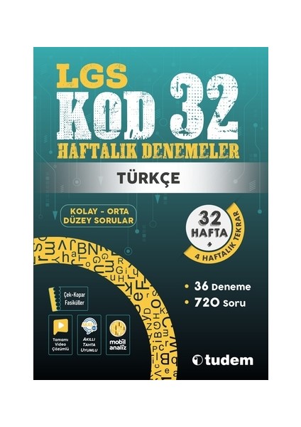 8. Sınıf Türkçe Kod 32 Haftalık Denemeleri