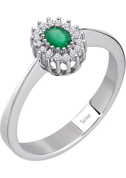 Pırlanta ve Oval Zümrüt Taşlı Anturaj Yüzük 0404R0310