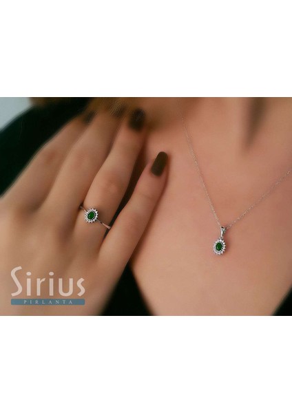 Pırlanta ve Oval Zümrüt Taşlı Anturaj Yüzük 0404R0310 fırsatları