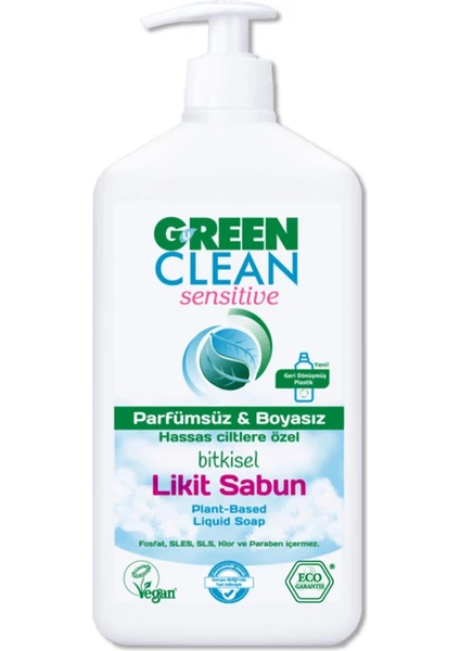 Green Clean Sensitive Bitkisel Likit Sabun