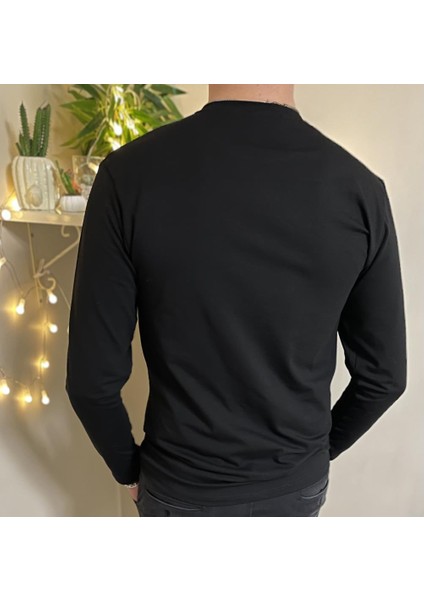 Erkek Slim Fit Dar Kesim Bisiklet Yaka Uzun Kol Pamuklu Tişört indirimleri