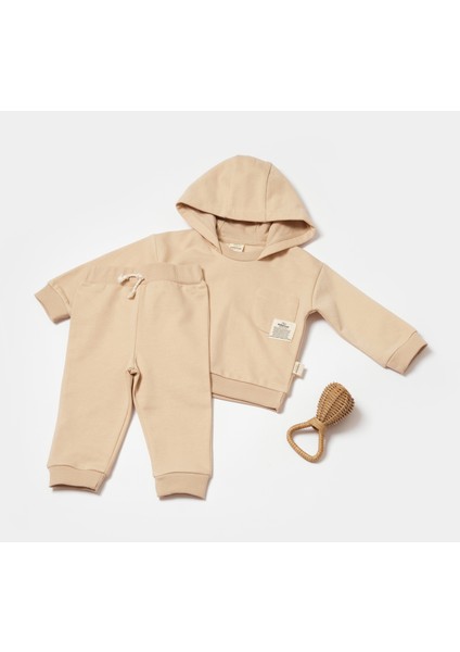 Babycosy Organik Kapüşonlu Sweatshirt & Pantolon Seti