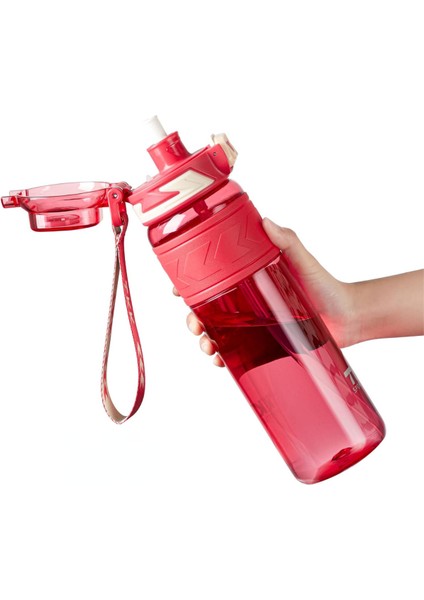 Tkk 1000ML Pipetli/pipetsiz Kullanıma Uygun Ölçü Skalalı Tritan Spor Matara