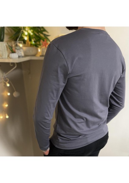 Erkek Slim Fit Dar Kesim Bisiklet Yaka Uzun Kol Pamuklu Tişört indirimleri